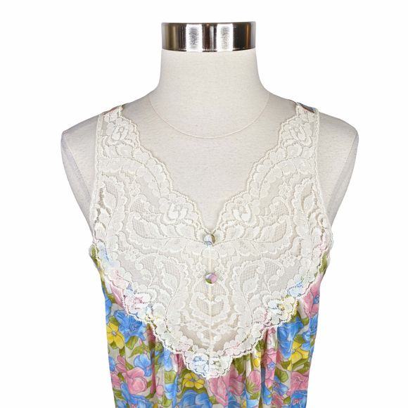 Vintage Vassarette Lace Floral Night Gown - Size Medium - Picture 2 of 6